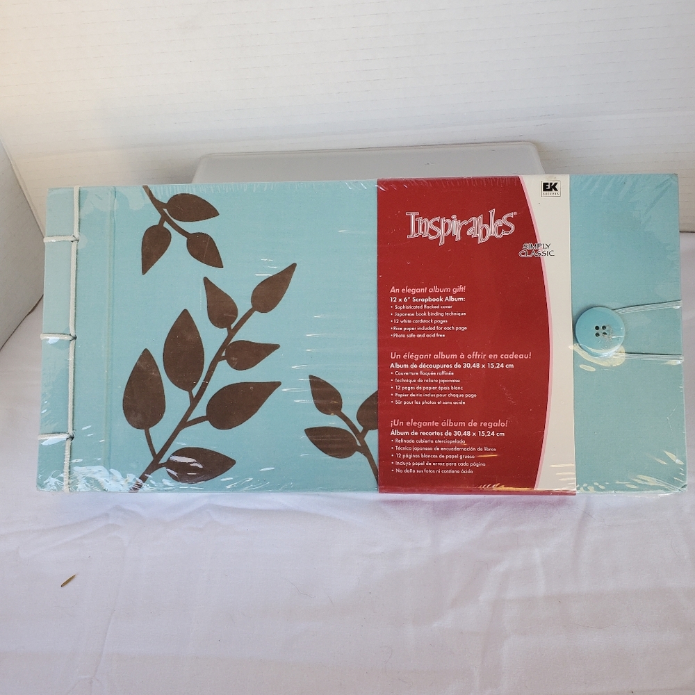 Ek Success Inspirables  12x6 Scrapbook Album Japanese Binding Flocked Cover